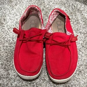 Red Hey Dude Shoes